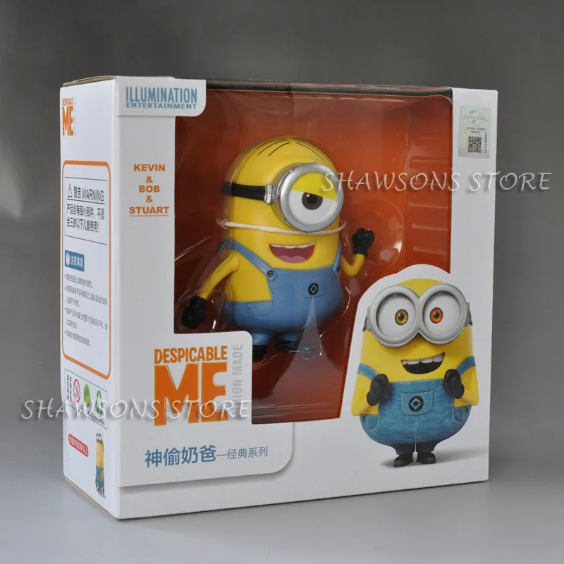 Stuart in Box Персонажи из фильма игрушки " Миньоны Боб Стюарт Кевин в джинсах фигурка куклы - Цвет: Stuart in Box