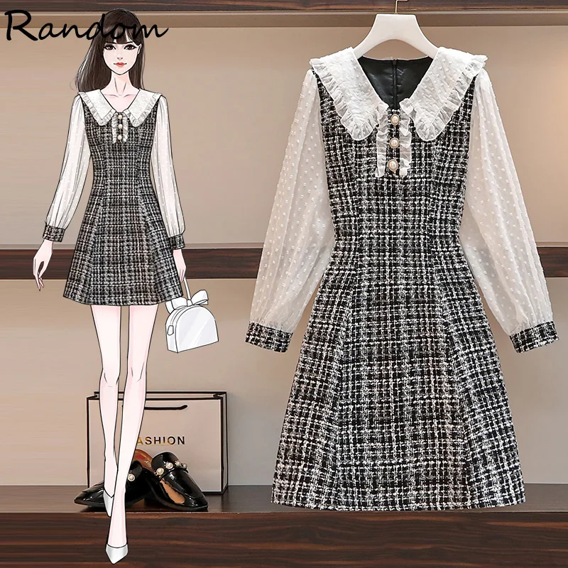 Женское осеннее платье в клетку винтажное стиле 90 х прозрачное Сетчатое