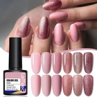 LEMOOC 8 мл Гель-лак для ногтей розовое золото розовый фиолетовый красочные блестки отмачиваемый УФ-лак для ногтей DIY дизайн Гель-лак