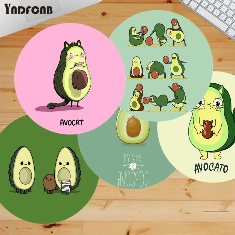 

YNDFCNB New Design Avocado Aesthetic Fruit Customized laptop Gaming round mouse pad gaming Mousepad Rug For PC Laptop Notebook