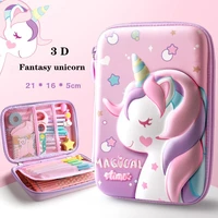 3d pencil cases for office school supplies big kids stationery girls unicorn case bag boys pen box 2022 new year children gift