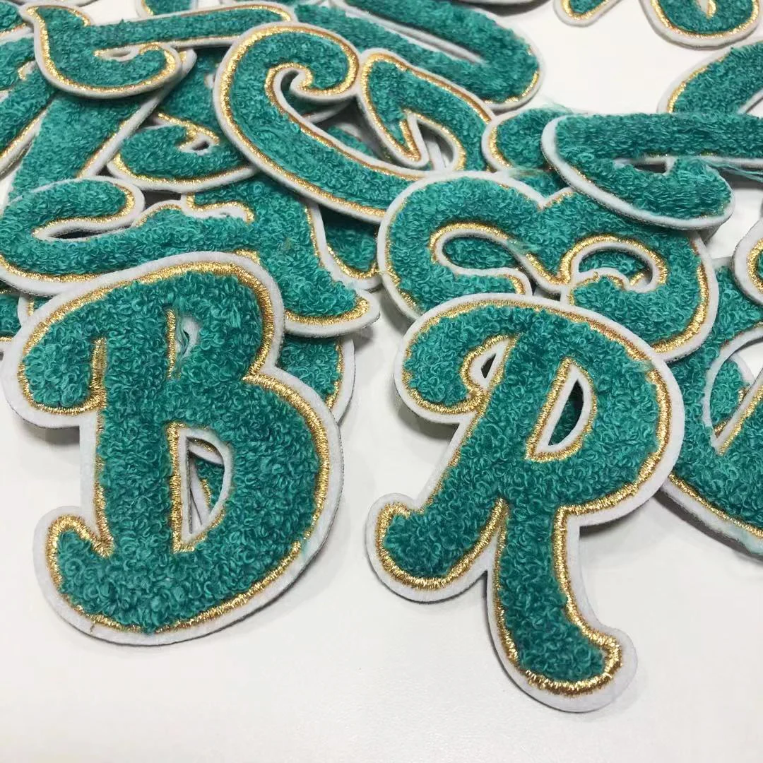 26 зеленый Английский алфавит полотенце вышитые патчи для одежды Бесплатная