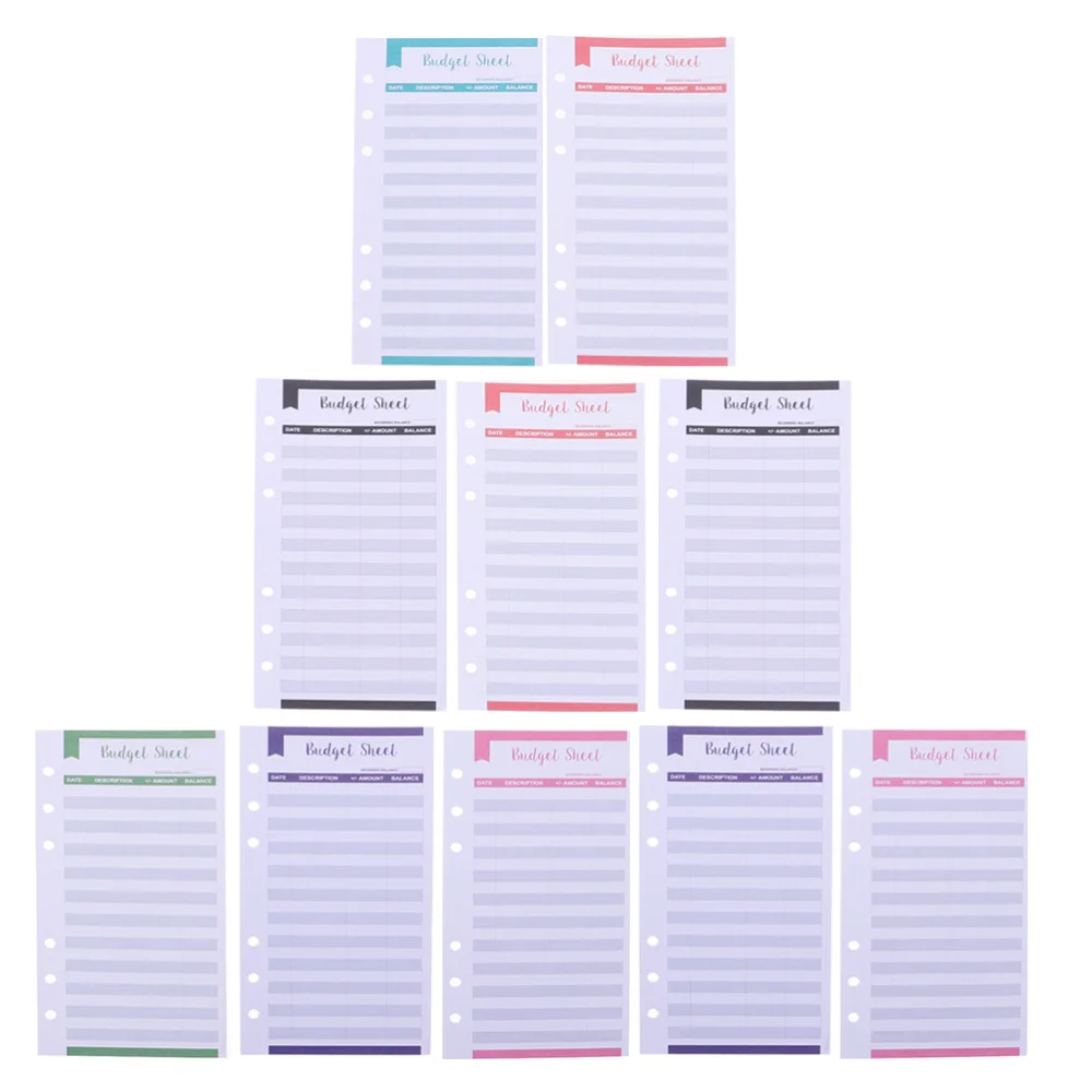 

40Pcs Budget Planner Cards Budget Sheets Expense Tracking Sheets (Assorted Color)