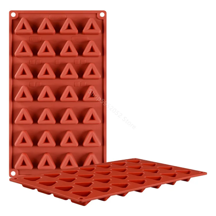 

28 connected triangle chocolate silicone mold triangle mini cake biscuit mold