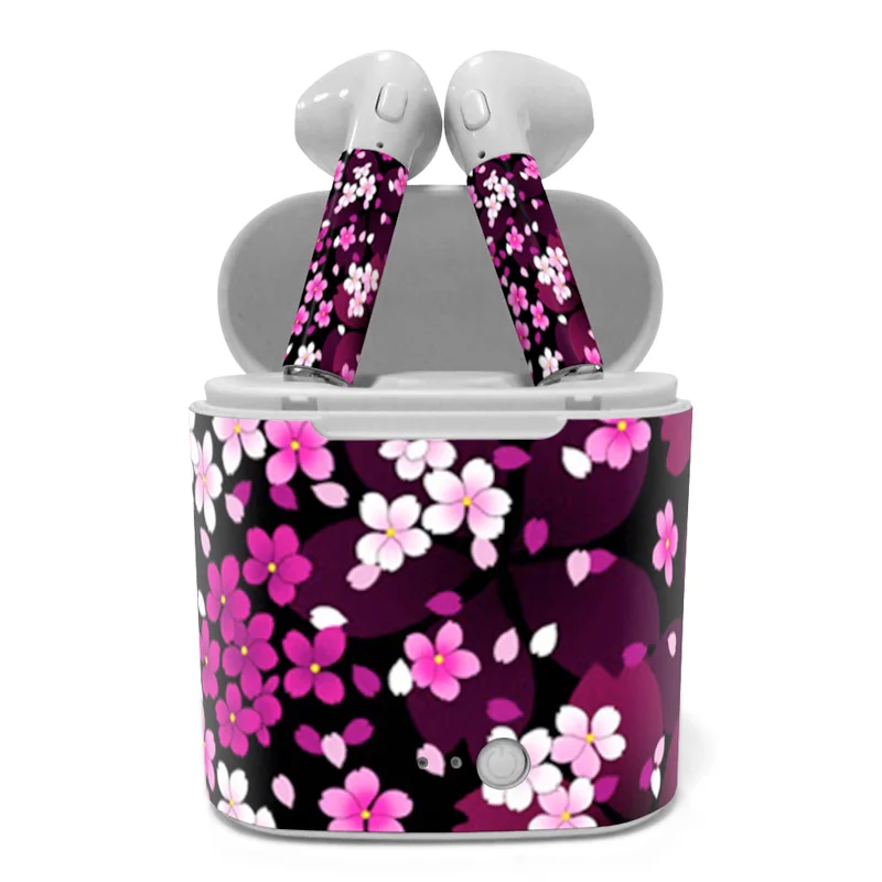 Милые наклейки с цветочным принтом для I7S tws наушники 18 цветов наклейки для Bluetooth беспроводные наушники