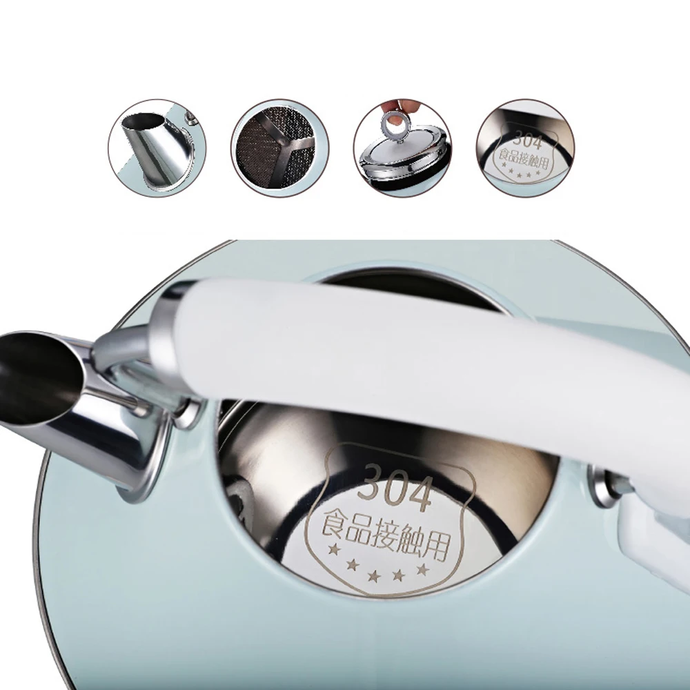 

CABWEHOME 304 Stainless Steel Electric Kettle Water Boilder Fast Heating For Household Kitchen For Tea Coffee 1.8L 5 Colors