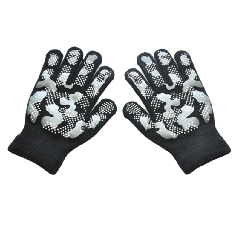 

Children's Winter Warm Knitted Gloves for Outdoor Sports Riding Camping Climbing Non-slip Camouflage Pvc Offset Printing