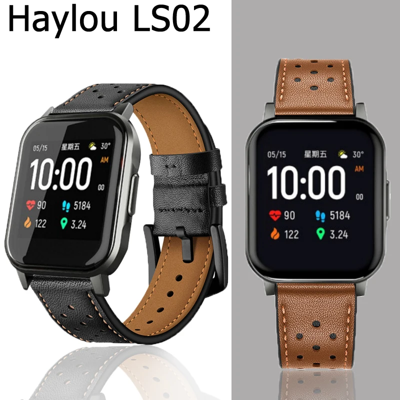 Высококачественный Спортивный Кожаный браслет для Haylou LS02 сменный ремешок смарт