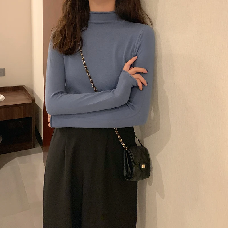 

YJ1924 women 2021 new simple lazy style long sleeve T-shirt