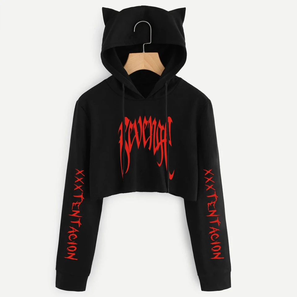 Прямая поставка xxxtentacion кроп топ для девочек свитшоты с капюшоном в стиле