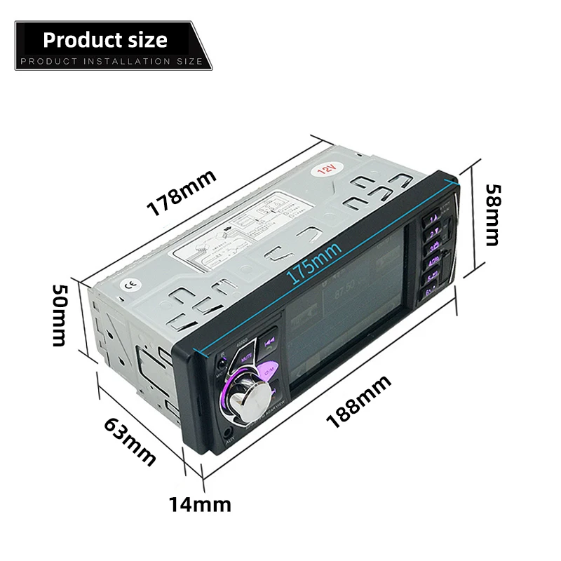 Автомагнитола 4022D 1 Din 4 дюйма USB AUX FM|Автомобильные радиоприемники| |