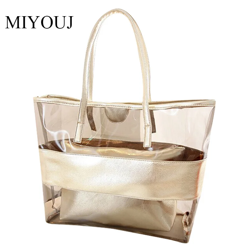 

MIYOUJ BeachBag Lady Large Capacity Transparent Handbag Shoulder Bag