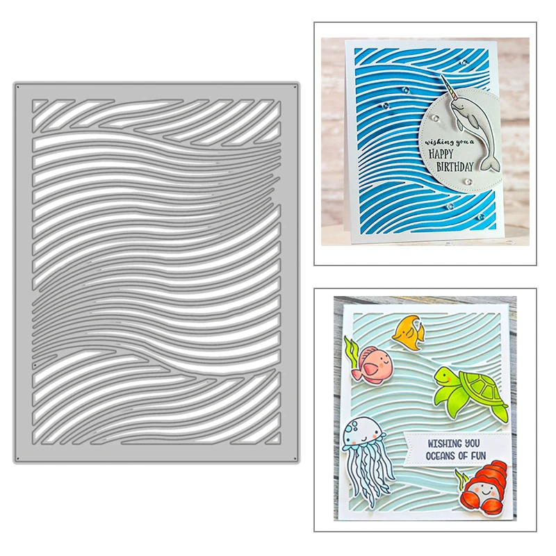 Новинка 2021 прямоугольная рамка волнистый полосатый фон металлические Вырубные