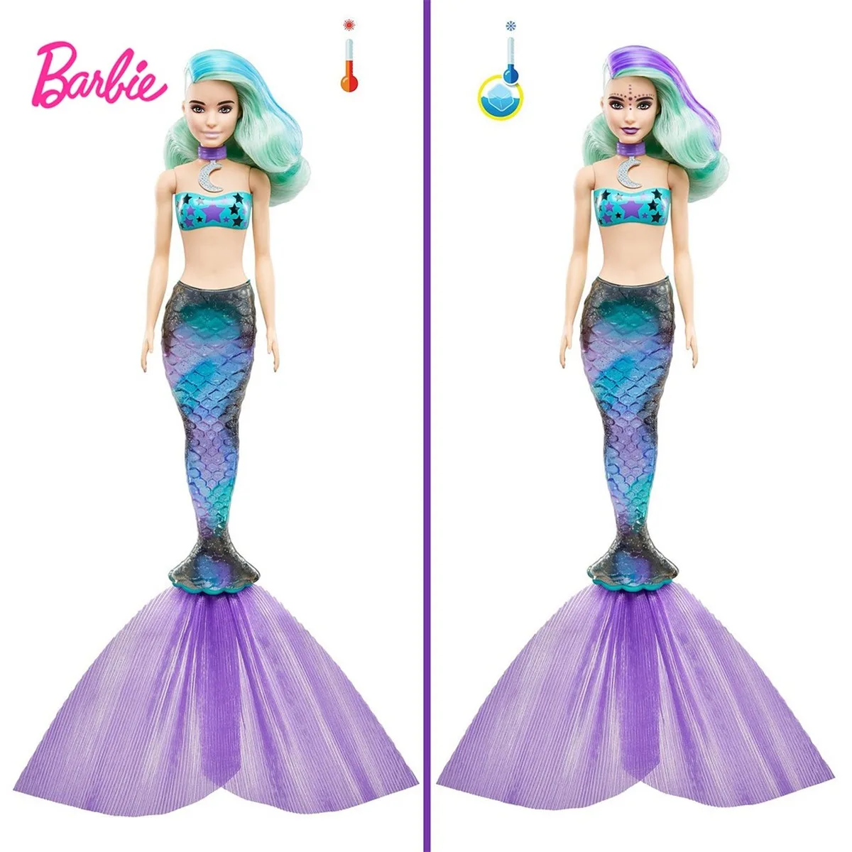 Барби сюрприз глухая коробка Цвет раскрыть куклы русалки тема Температура