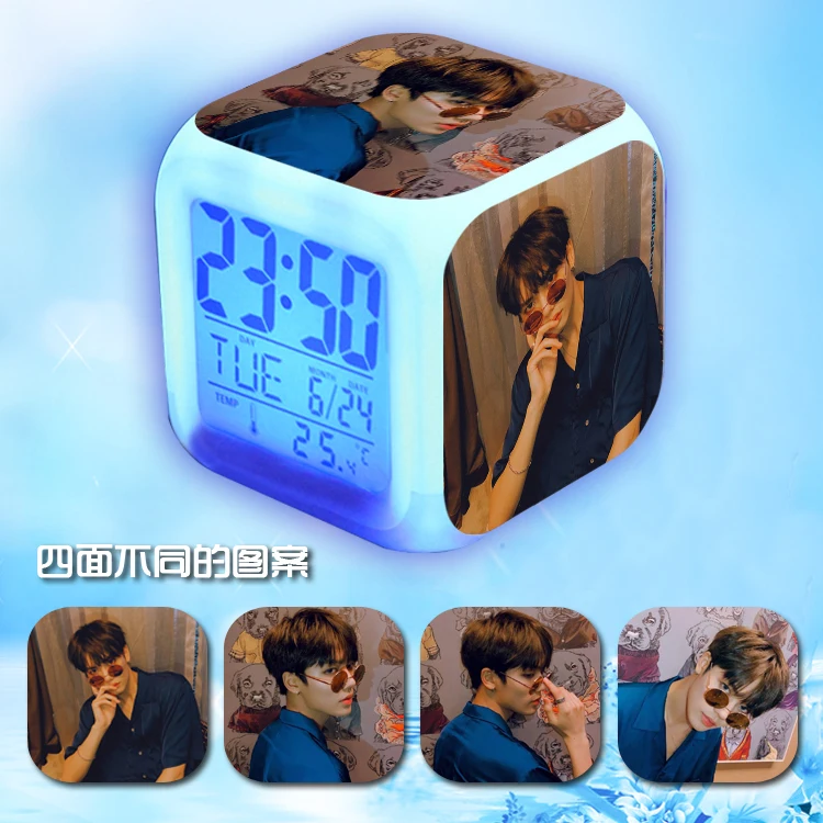 

Стажер Idol Lin Yanjun Chen Linong Cai Xukun, такой же бесшумный светодиодный Будильник, Декор для дома за столом, украшения