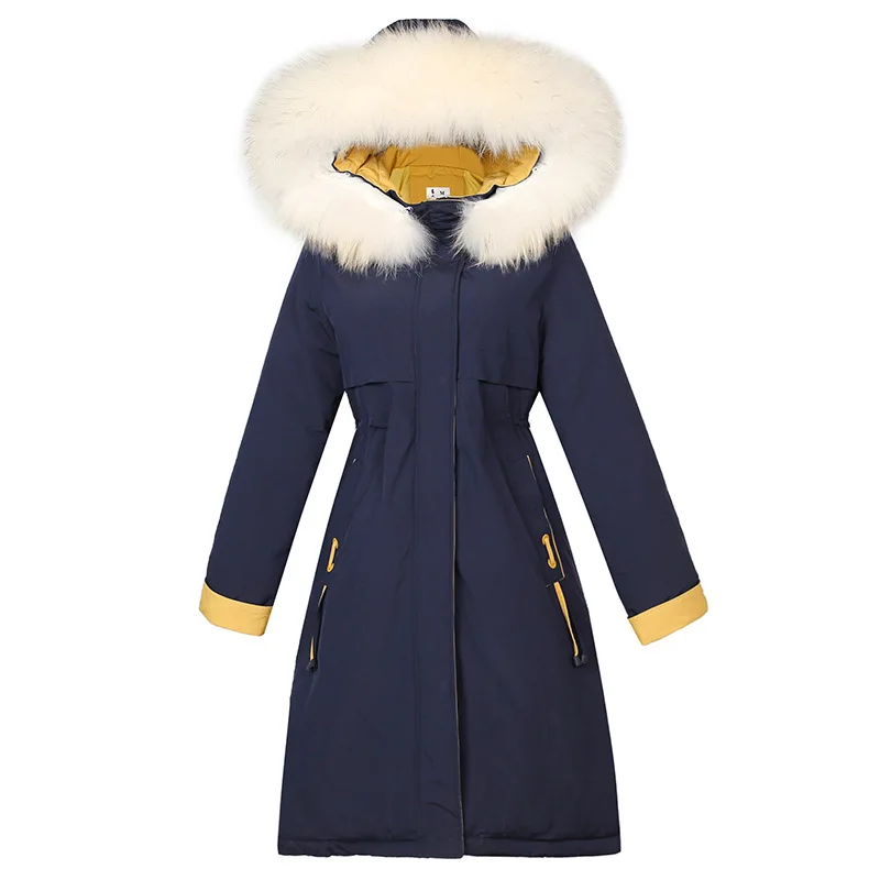 Украина-30 парка с капюшоном пуховик бархатная толстая зимняя одежда длинное