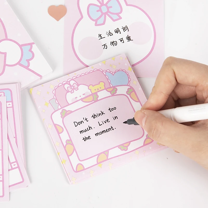 50 листов розовый дневник серии Sweet Rabbit блокнот для заметок DIY клейкий Эсколар