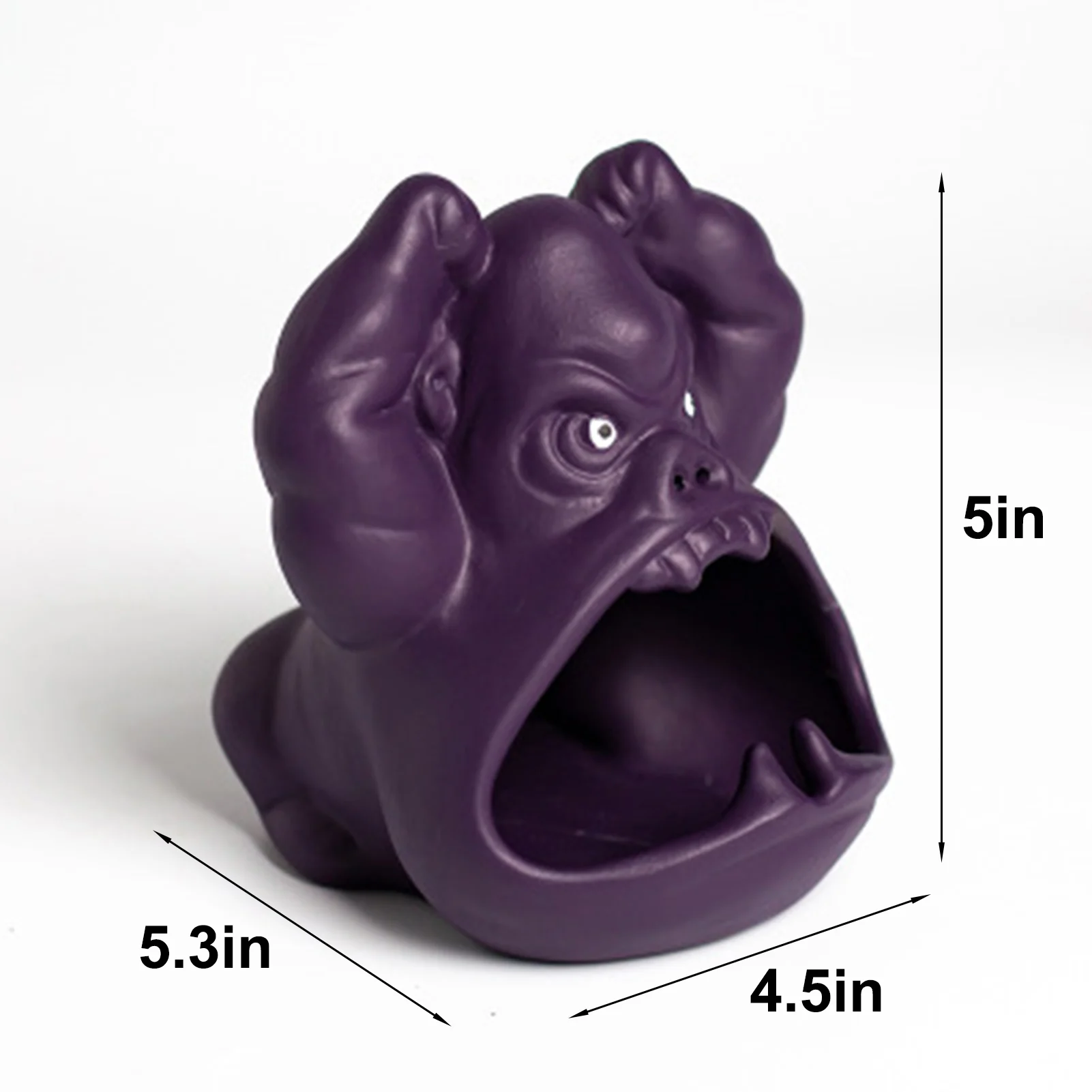 

Ceramic Cartoon Animal Ashtray Orangutan Anti-ash Car Large Capacity Ashtray Living Room Office Decoration Gift for Boyfriend