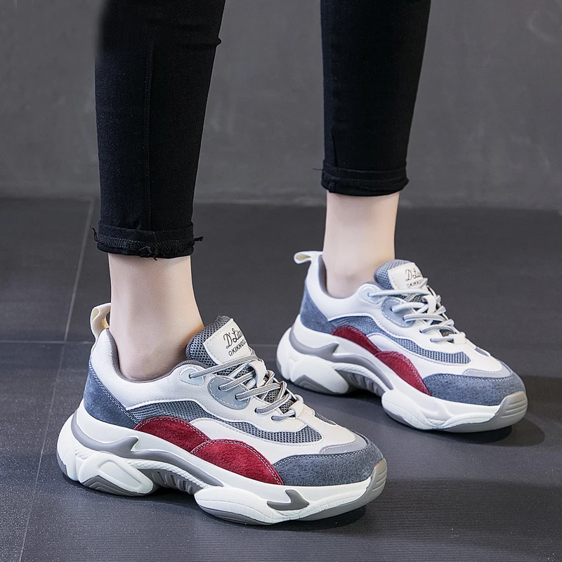 Женские кроссовки на платформе LZJ массивные с мягкой подошвой повседневные