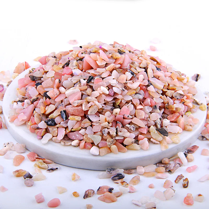 Pink Opal Разноцветные Бусины 3-5 мм, 20 г, 50 г, 100 г, смешанный природный гравий, кристалл, бисер, неправильный энергетический драгоценный камень, бусины для рыбного бака, бонсай, украшение - Цвет: Pink Opal