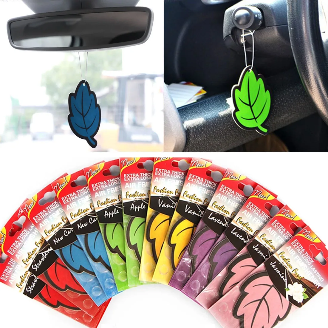 

Автомобильный освежитель воздуха, 6 шт., автомобильная сияющая бумага, подвесной ванильный парфюм/ароматизатор в форме листа, бесплатная до...