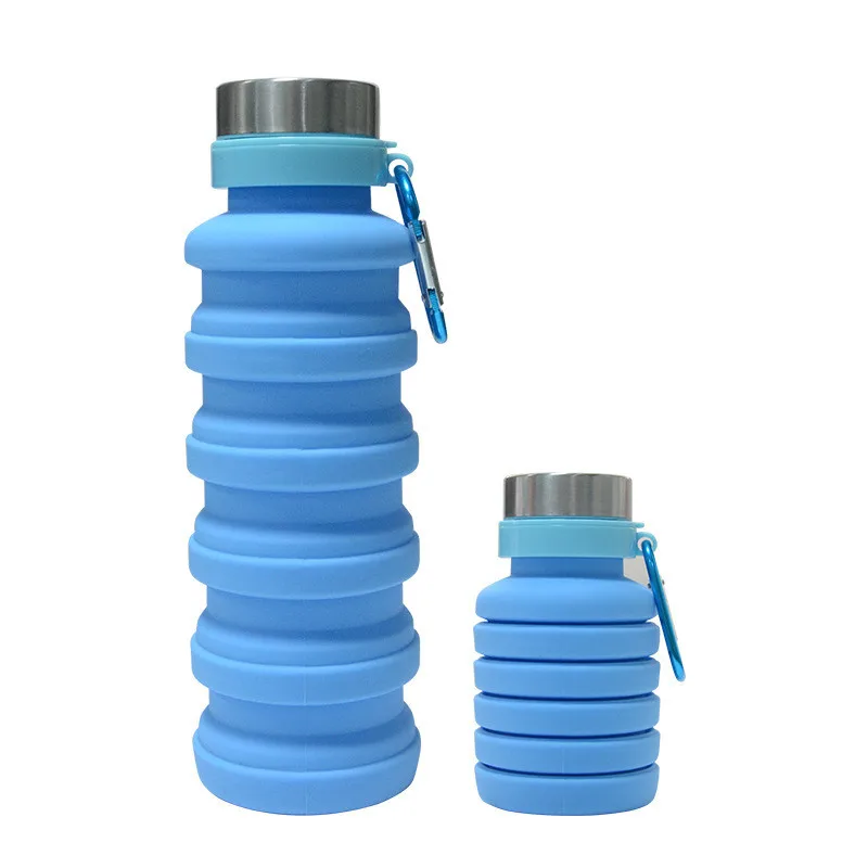 Новинка 470 мл силиконовая складная бутылка для воды пищевая спорта на открытом