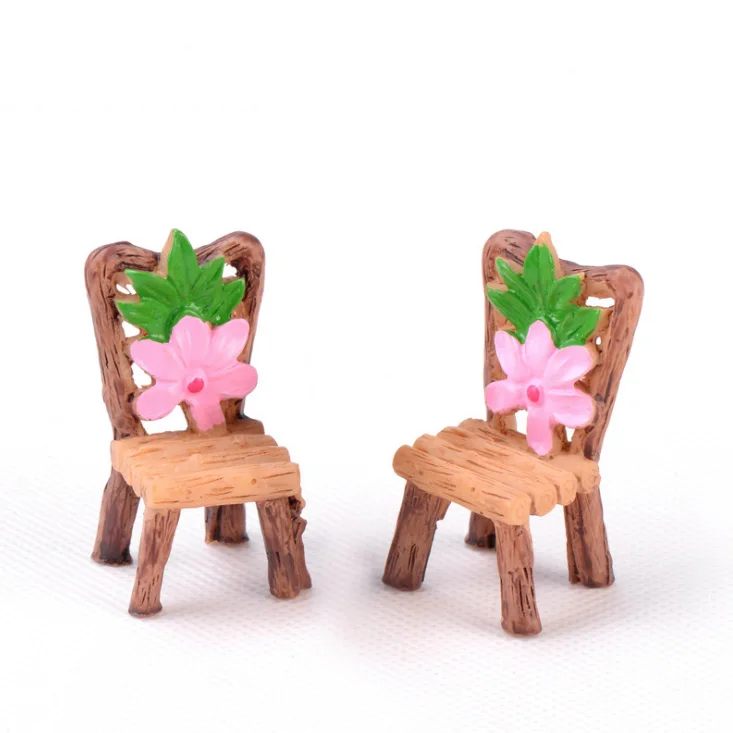 2 chairs BAIUFOR мини декор для кухонного стола и стула Сказочный Сад миниатюрные фигурки террариума декор для кукольного дома кукольный дом аксессуары - Цвет: 2 chairs