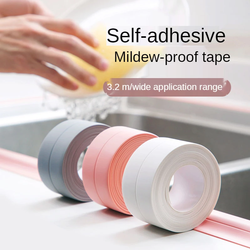 

Sealing Strip Tape White PVC Self Adhesive Bathroom Shower Sink Bath Caulk Waterproof Wall Tape New for Bathroom Shower Kitchen