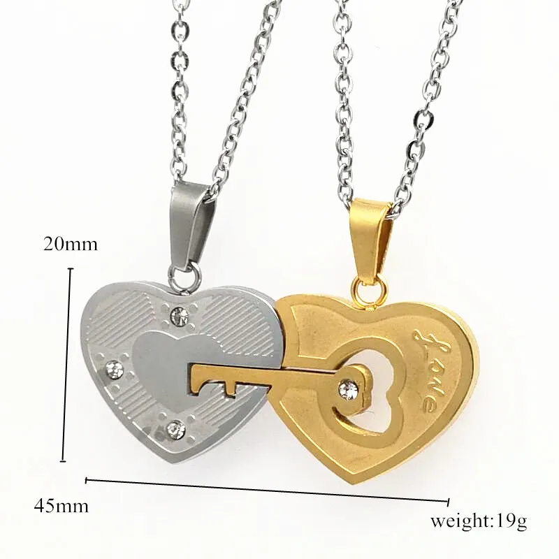LOOKER 2 шт./компл. Женская мода I Love You Heart Lock & Key влюбленные парные Подвески ожерелье