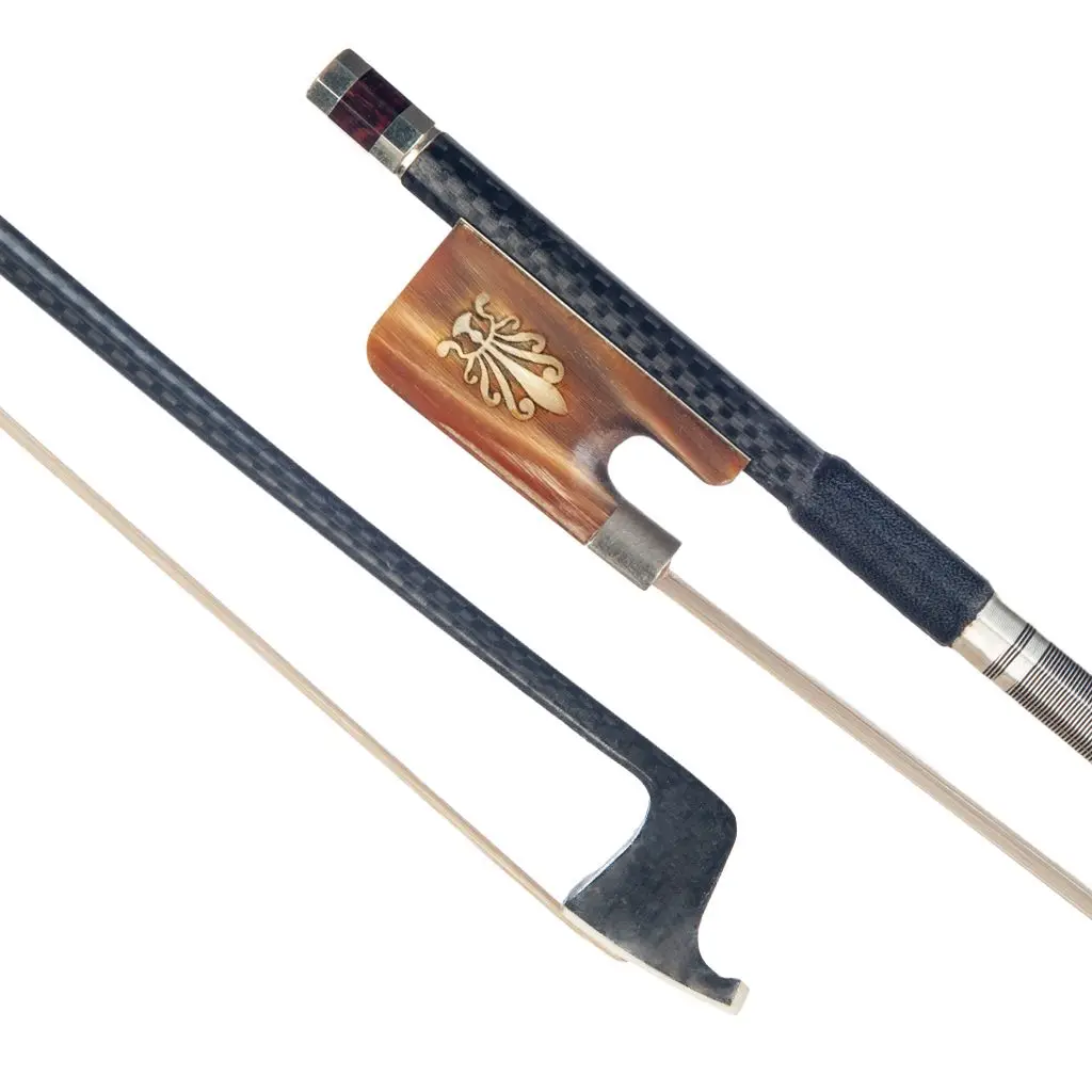 Viola Bow 16 &quotViola Carbon Fiber круглая палочка из белого конского волоса W/ Ox Horn Frog быстрая