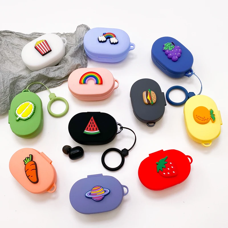 

Delicious Fruit Silicone Case For Xiaomi Redmi Airdots TWS Wireless Bluetooth Cover For Redmi Airdots3 Case With Buckle