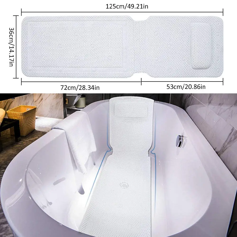 

1pc Luxury Spa Cushion Full Body Bath Pillow Mat Non-Slip Bath Pillows for Tub Neck and Back Support