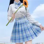 Клетчатая плиссированная юбка JK для девочек, Милая Мини-юбка для девочек-подростков, модный костюм для школьников и студентов