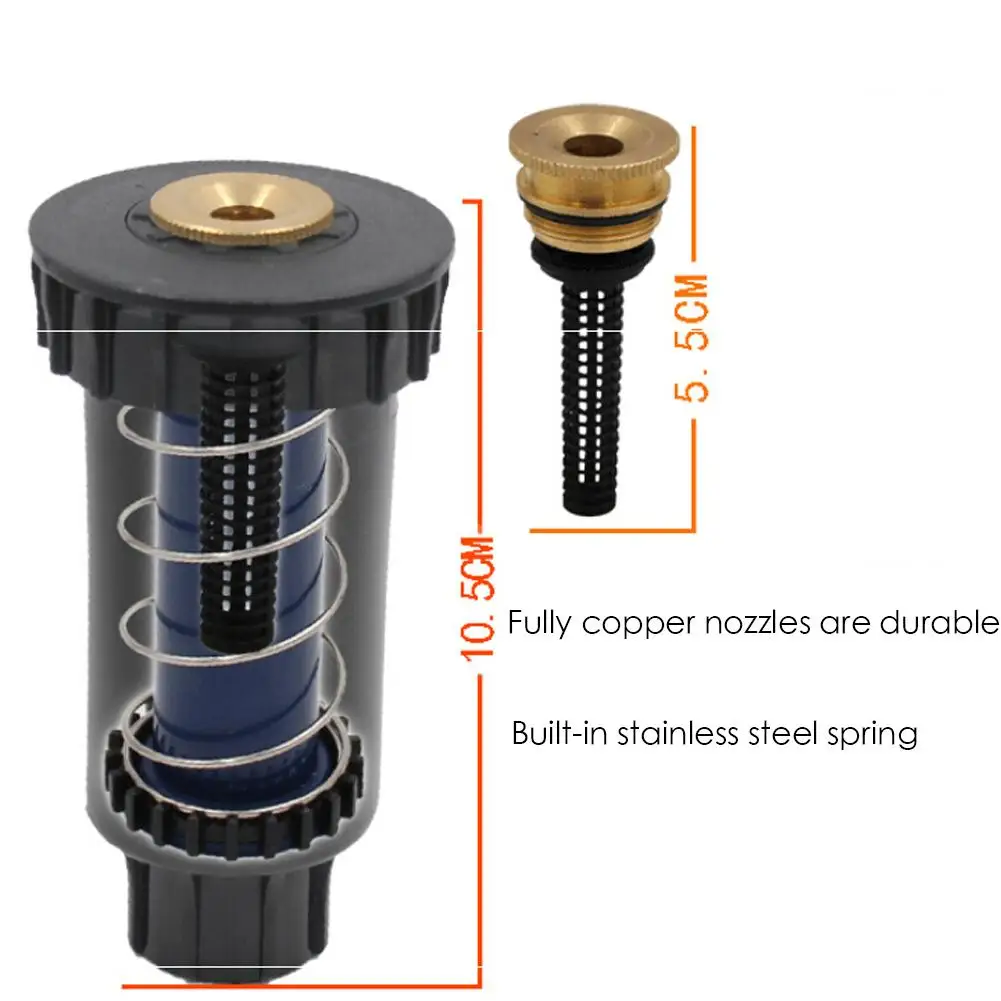 90/180/360 Degrees Rotate Pure Copper Buried Spray Automatic Pop-up Telescopic Lawn Nozzle Gardening Irrigation Tools | Дом и сад