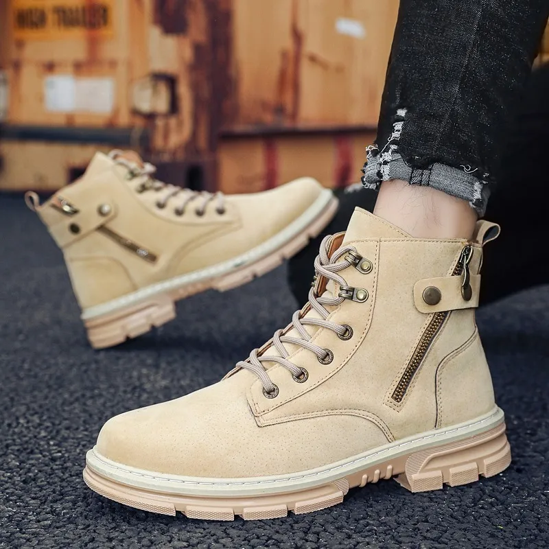 

Winter Men's Short Boots Breathable Fashion Men Work Shoes High Quality Adult Men Casual Shoes Hard-Wearing Non-slip Ankle Boots