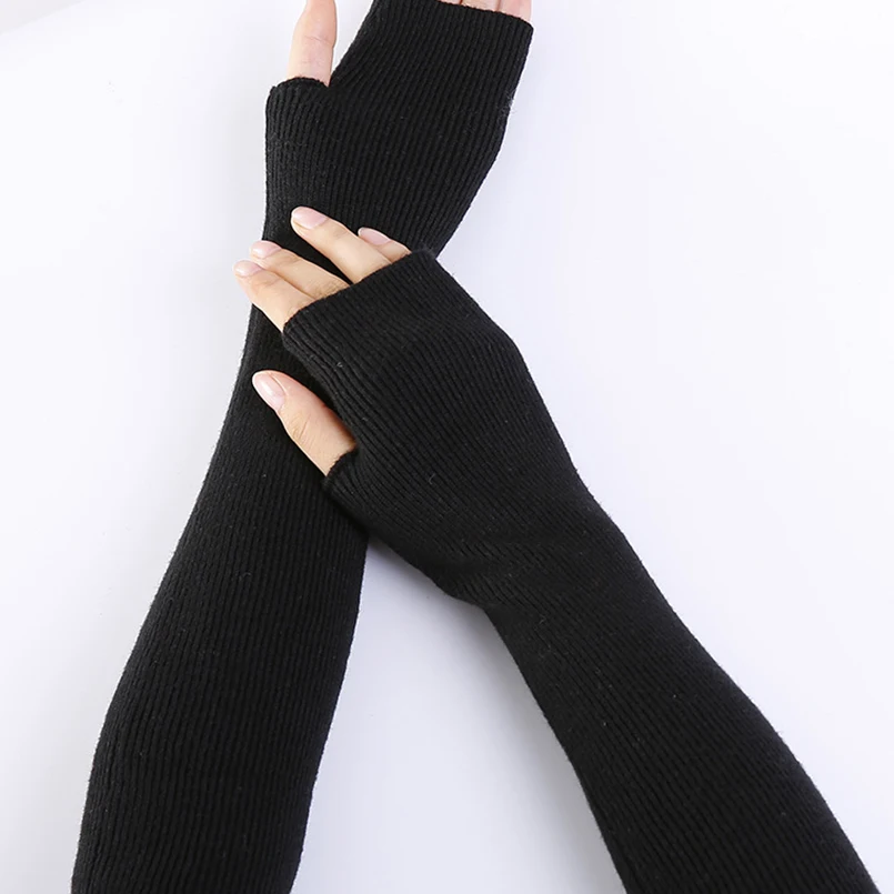 Женские зимние теплые перчатки EAGLEBORN 95% кашемировые длинные без пальцев