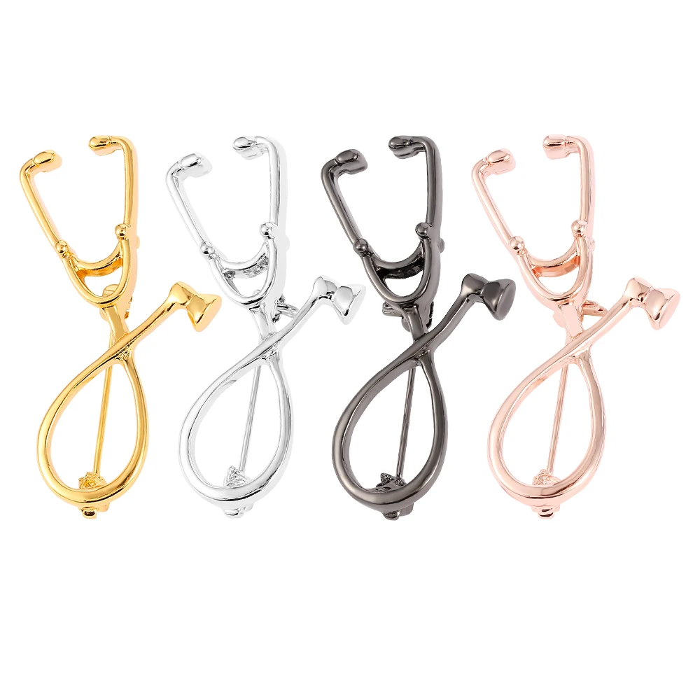 4 цвета стетоскоп Броши модный медицинский ювелирный булавка для медсестер