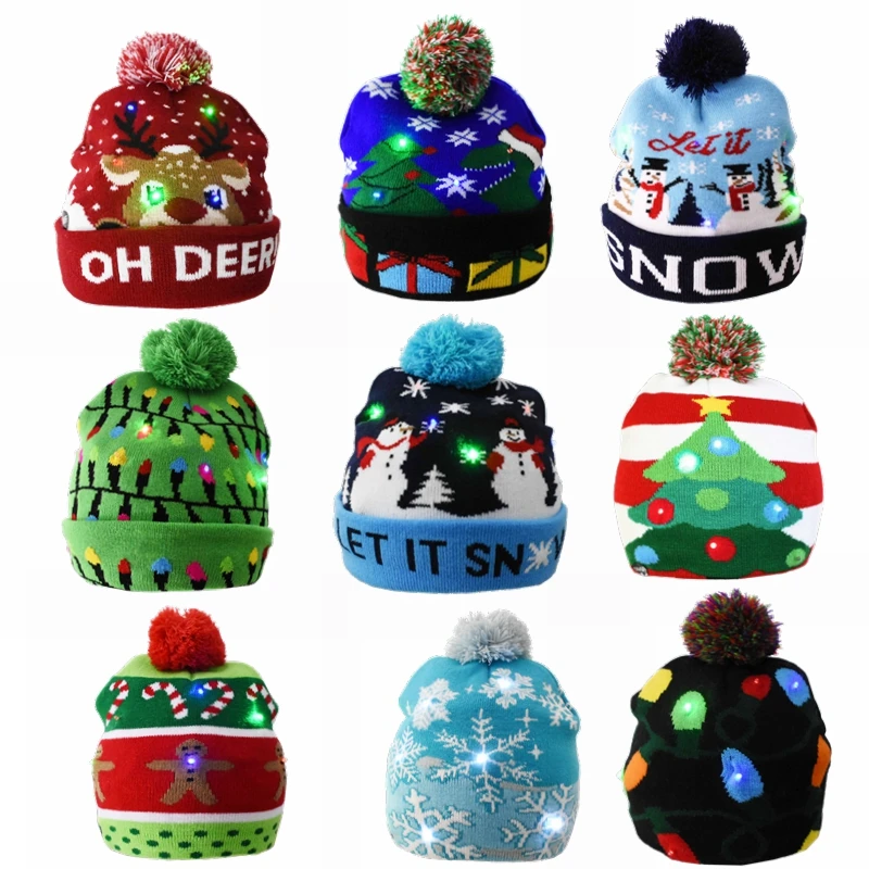 Рождественская шапка свитер вязаный светильник со шнуровкой Рождественский