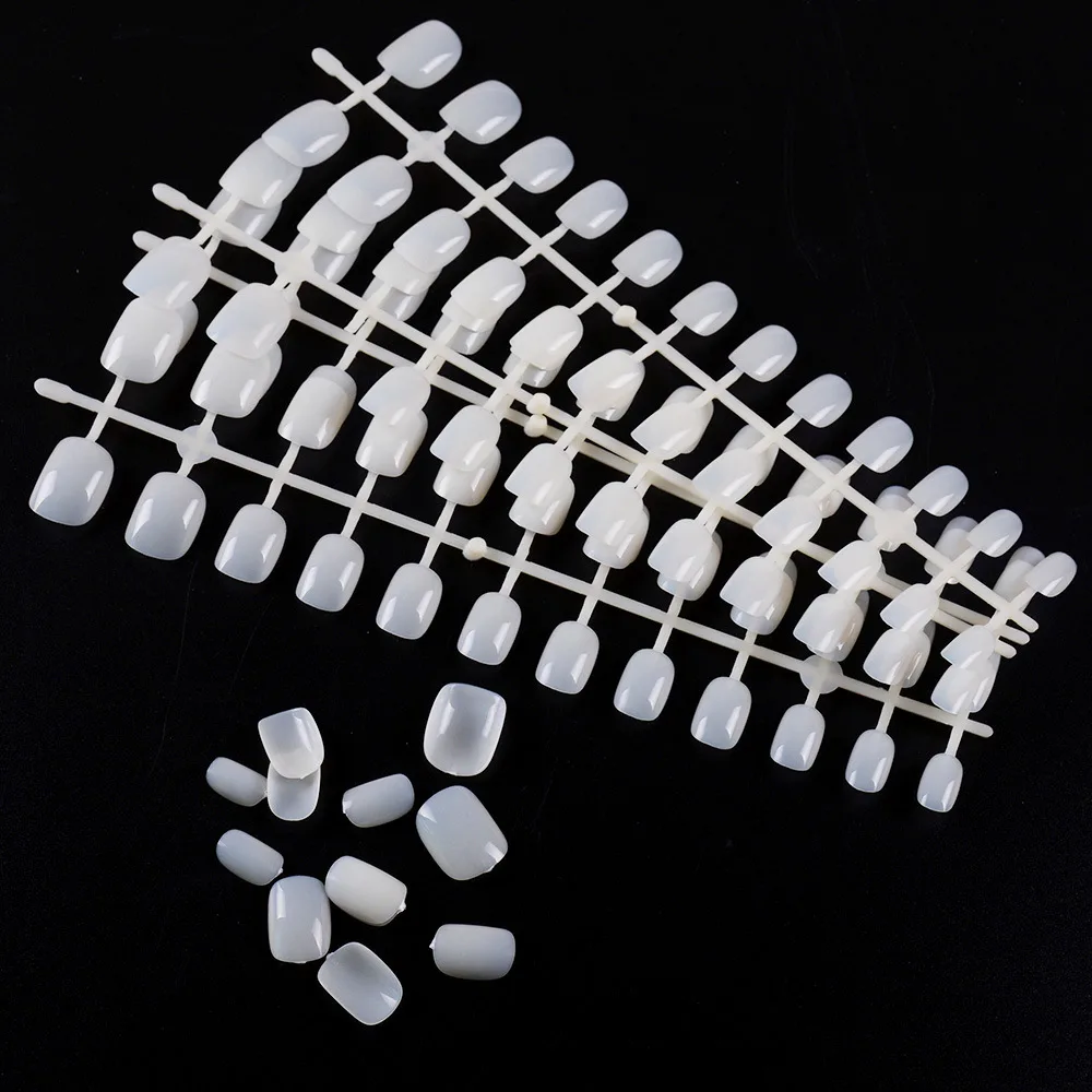 120 шт./компл. обнаженные Детские накладные ногти белые короткие полностью