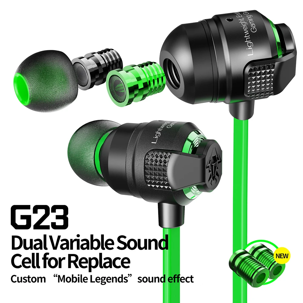 

G23 Dynamic In-ear 3.5mm Wired Earphone Music Omnidirectional PUBG Dual-Mode Changing For Mouth Chicken Eating Game With mic