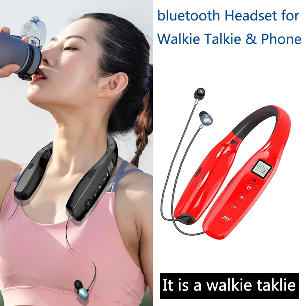 Abbree AR 669 Bluetooth Walkie Talkie UHF 400 470 МГц 0 5 Вт 99CH Шейная радиостанция гарнитура наушники