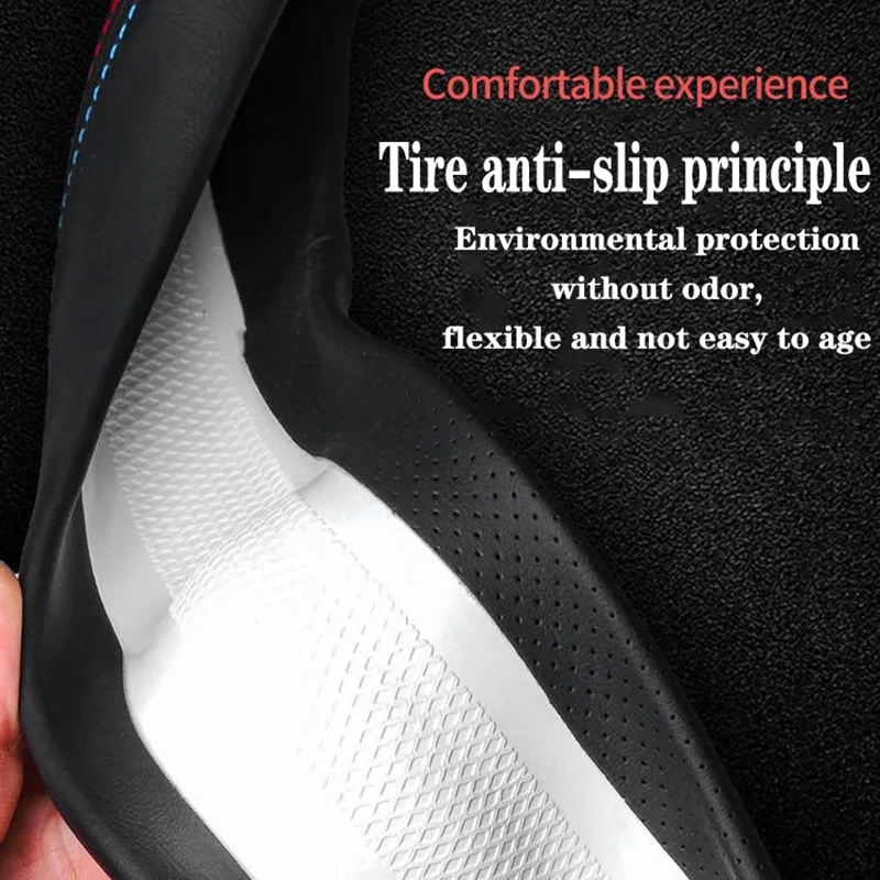 

Carbon Fiber Cow Leather Steering Wheel Cover For Land Rover Range Rover Discovery Defende 2016 2017 2018