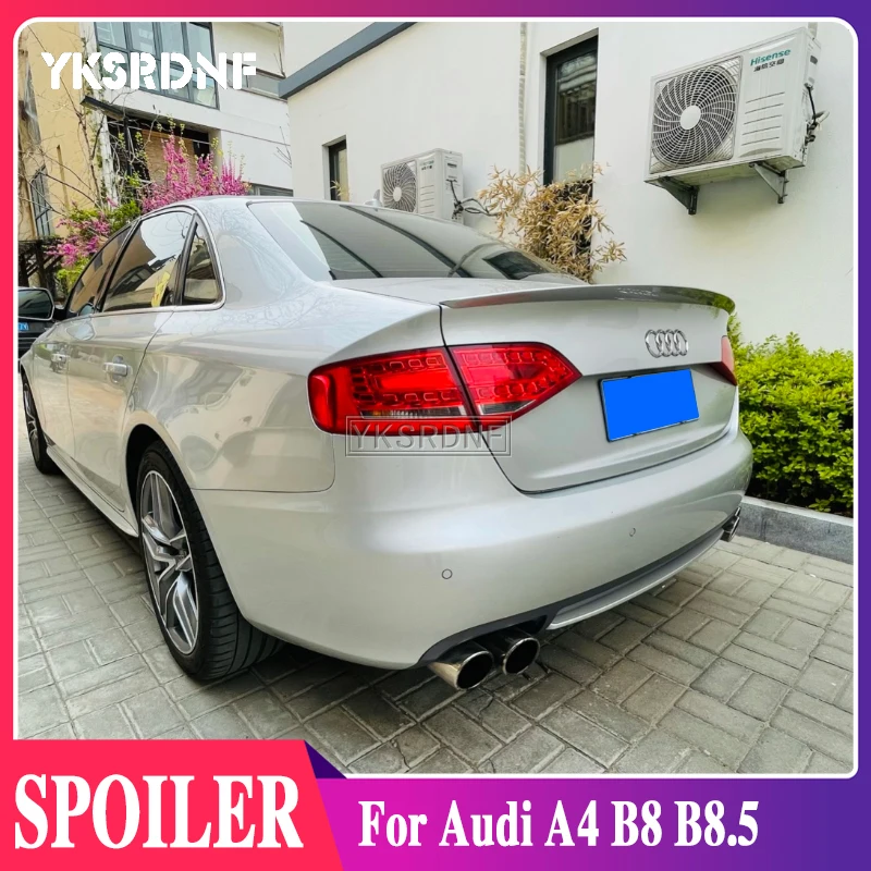 

YKSRDNF для Audi A4 B8 B8.5 спойлер 2009-2016 Неокрашенный задний спойлер из АБС-пластика крыло багажника губа багажника автомобильный Стайлинг