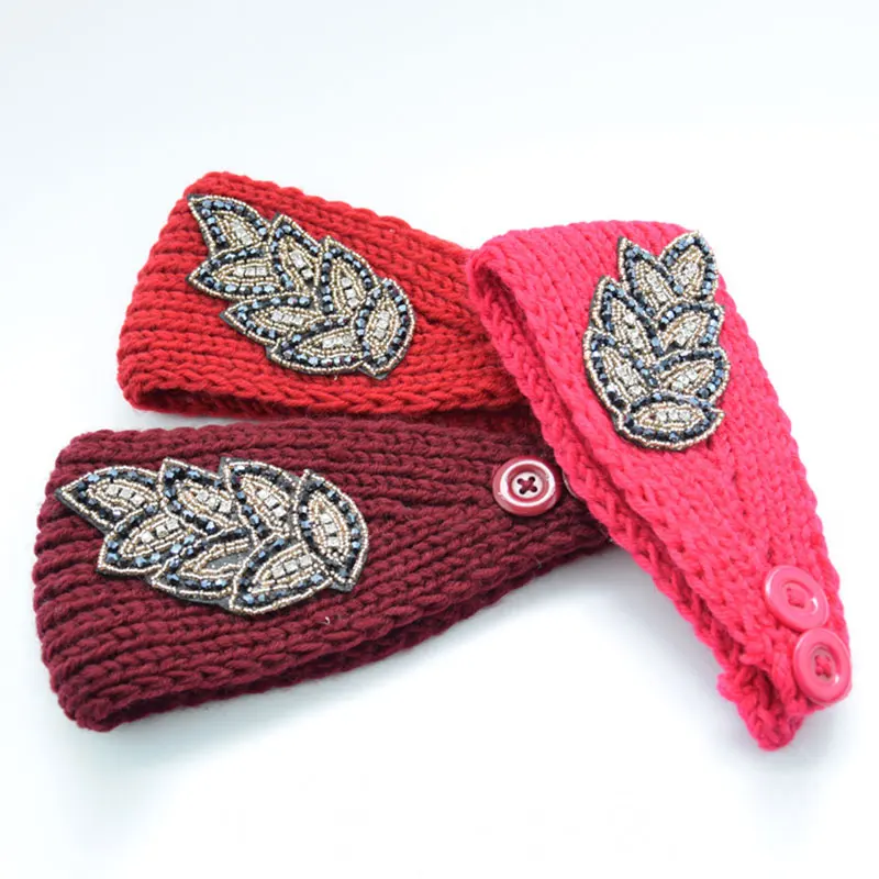 

Wool Wide Turban Hairband Winter Rhinestone Knitted Headband For Women Girl Warmer Ear Headwrap Bandage Hair Accessories