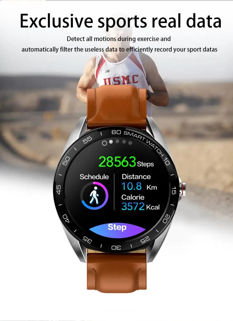 

K7 Smart Watch Men Blood Pressure Heart Rate Monitor Stopwatch Portable Fashionable Wearable Universal Compatible Use Smartwatch