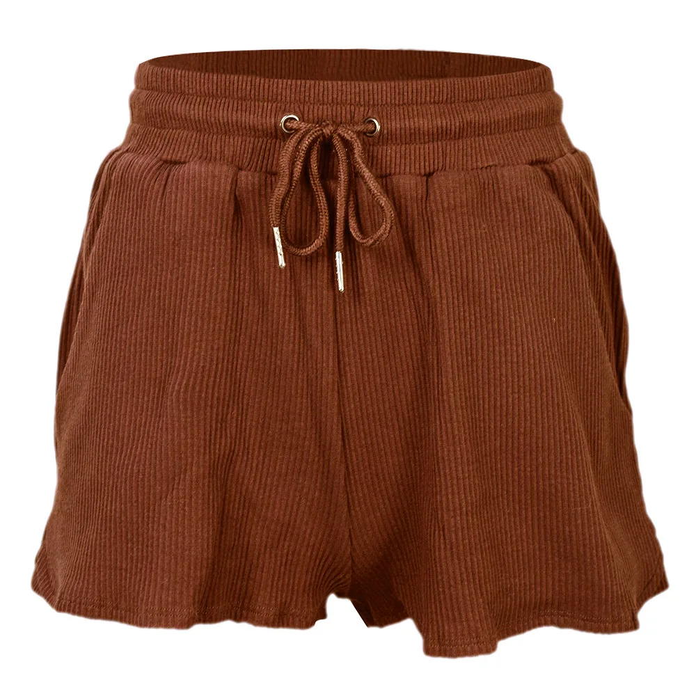 

Summer Casual Solid Color Shorts Drawstring Fashion Fitness Sports Shorts Running Jogging Women Workout Gym Clothing Sportswear