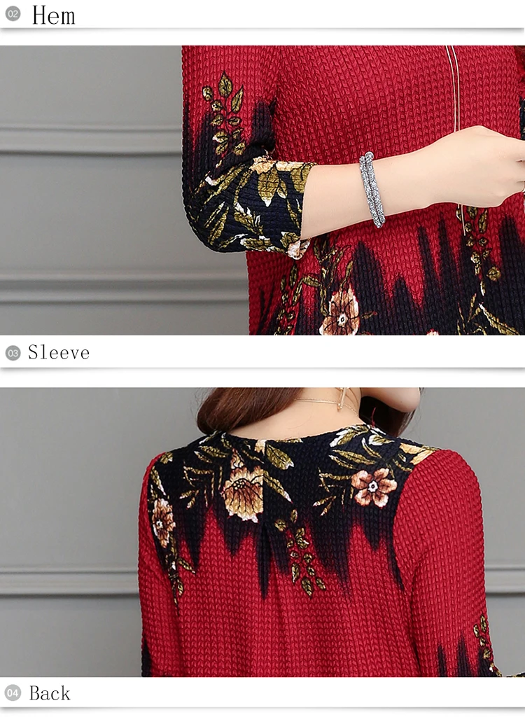 

Women Tops 2021 New Blouse shirt Plus size 4XL Casual Blue Red Women's Clothing O-neck floral Print Feminine Tops blusas 993D