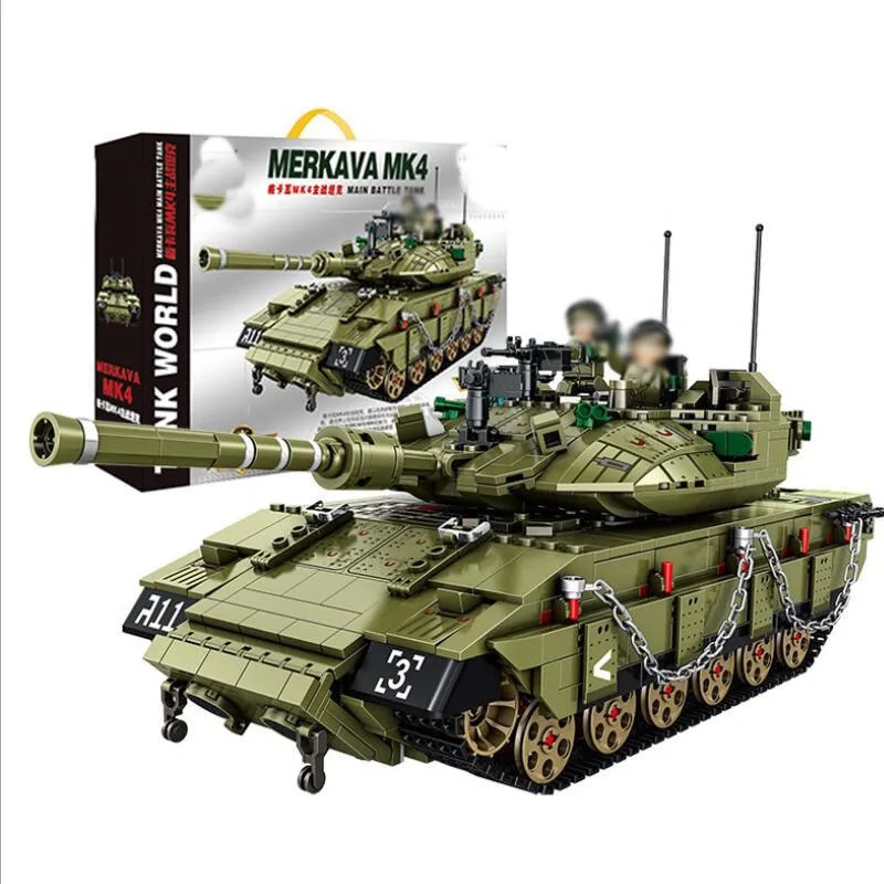 

1730PCS Merkava MK4 Main Battle Tank 632009 Military Series WW2 Israeli Model Building Blocks Toys for Children Gifts