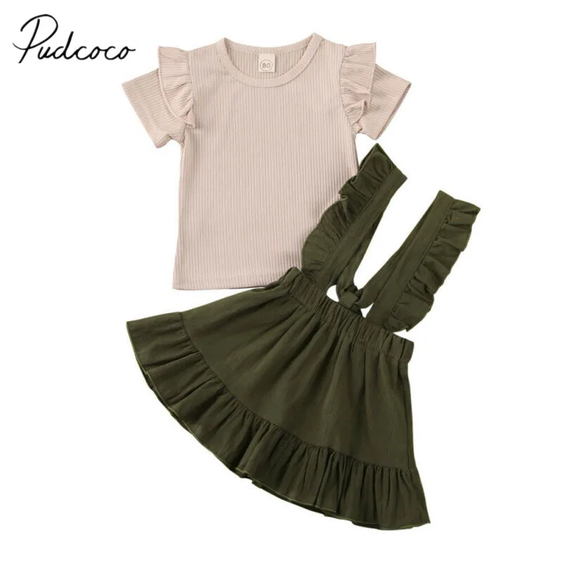 2020 летняя одежда для малышей маленьких девочек топ с коротким рукавом футболка в