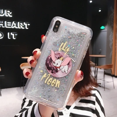 Чехол для iPhone 8, 7, 6, 6s plus, чехол с изображением моряка Луны для девочек, стильный Кристальный зыбучий песок, чехол для iPhone XS Max X XR, жидкий блестящий чехол - Цвет: 5